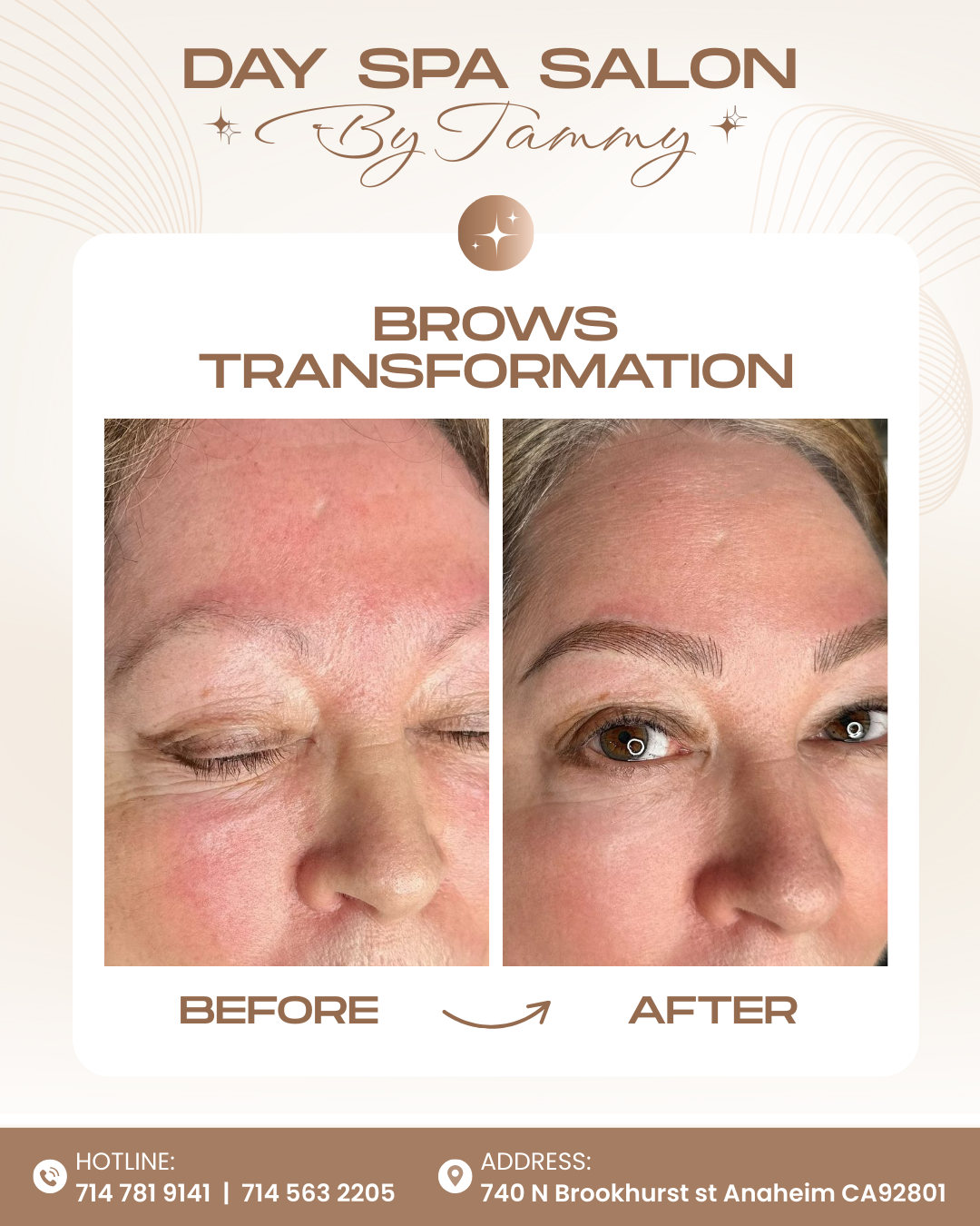 Brows transformation - Before and after